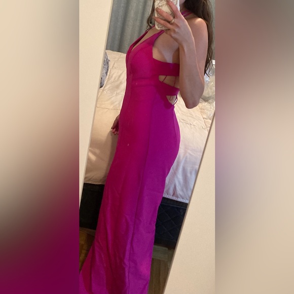 Aidan Mattox pink column gown / dress - Picture 3 of 5